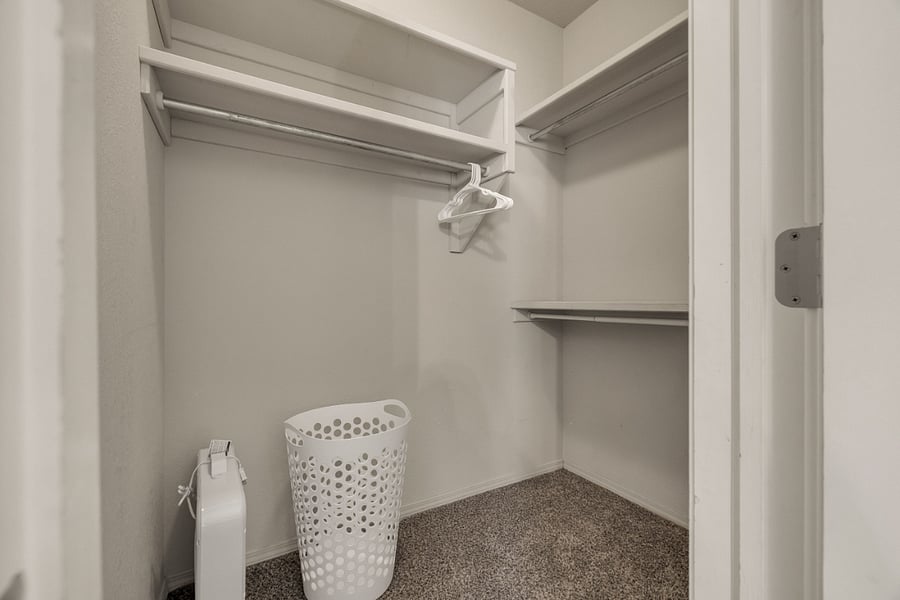 Spacious walk-in closet.