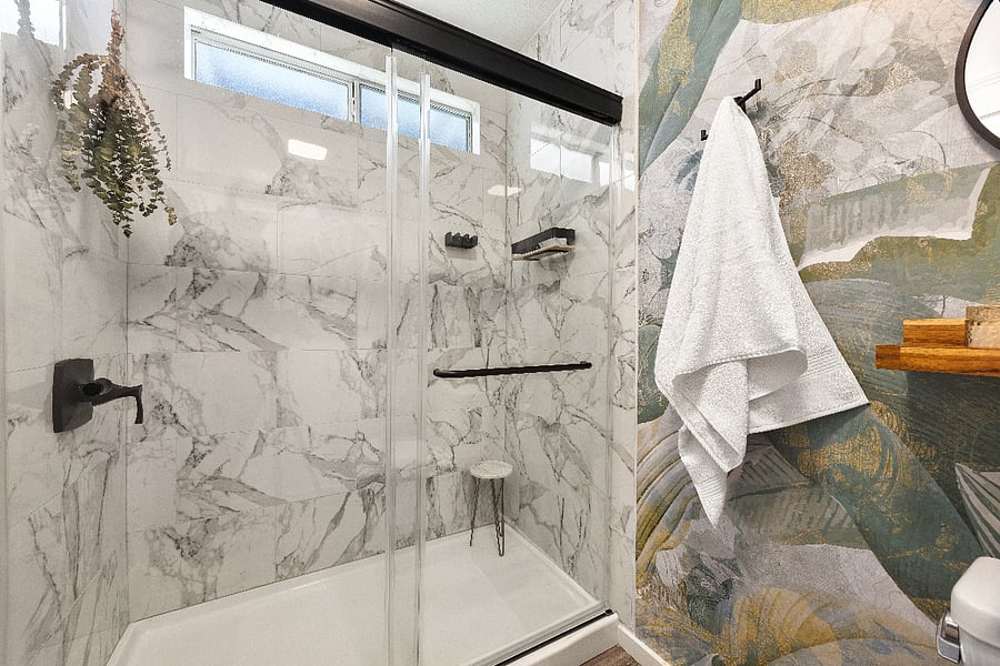 Master ensuite walk-in shower with spa vibes