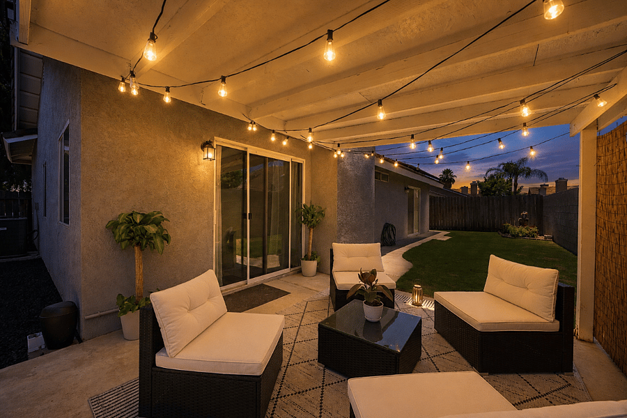 Back yard patio oasis. Shared