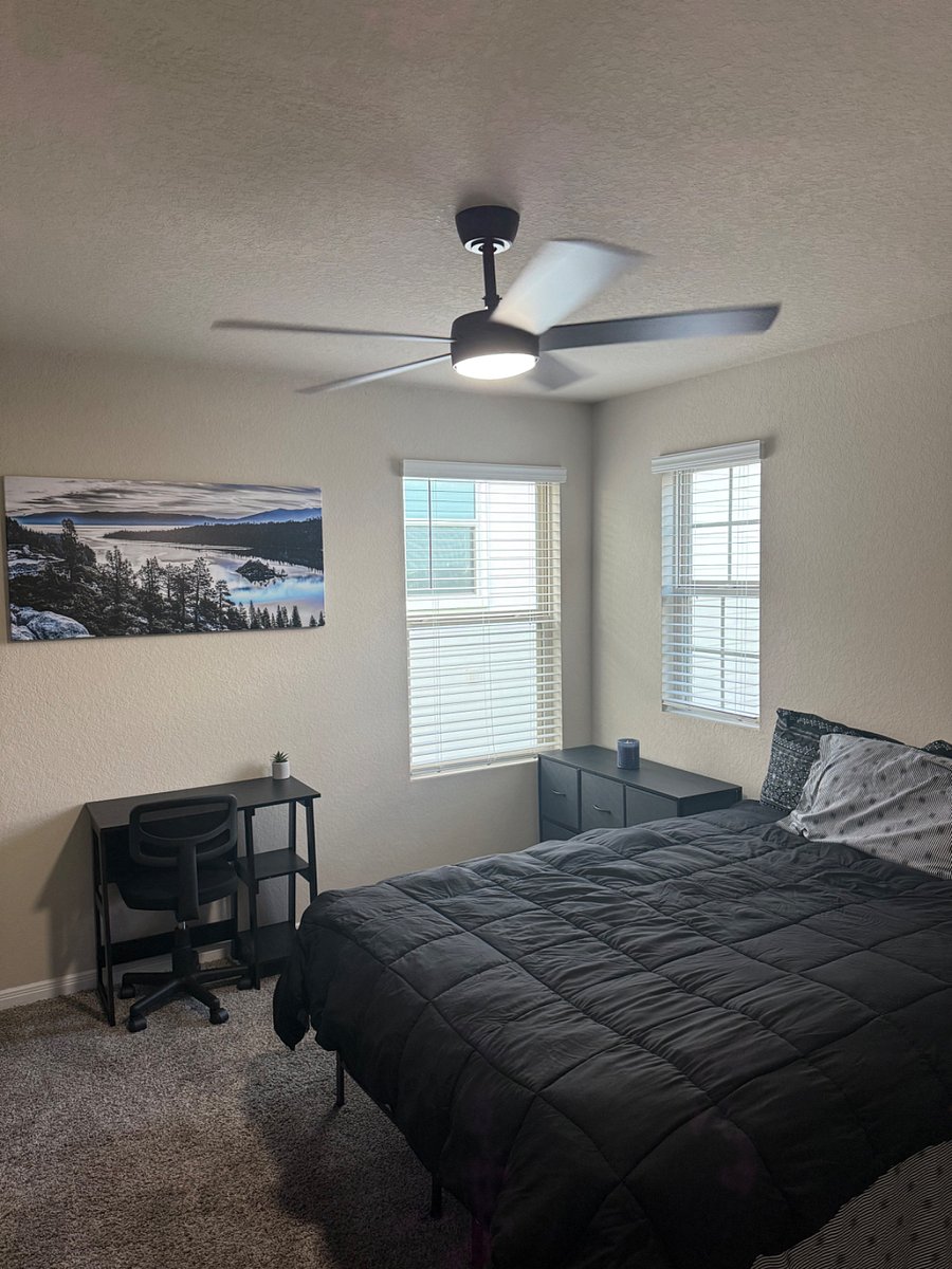 Bedroom with walk in closet