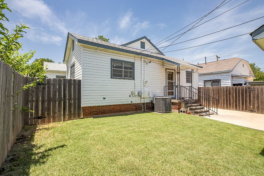 Back of the home, that shares the privacy fenced yard with the garage apartment.  So, that space really isn't private, at this point.
