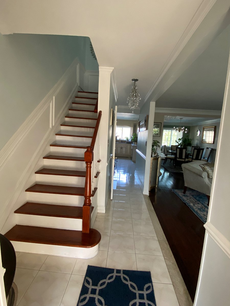 Duplex layout bedrooms up stairs