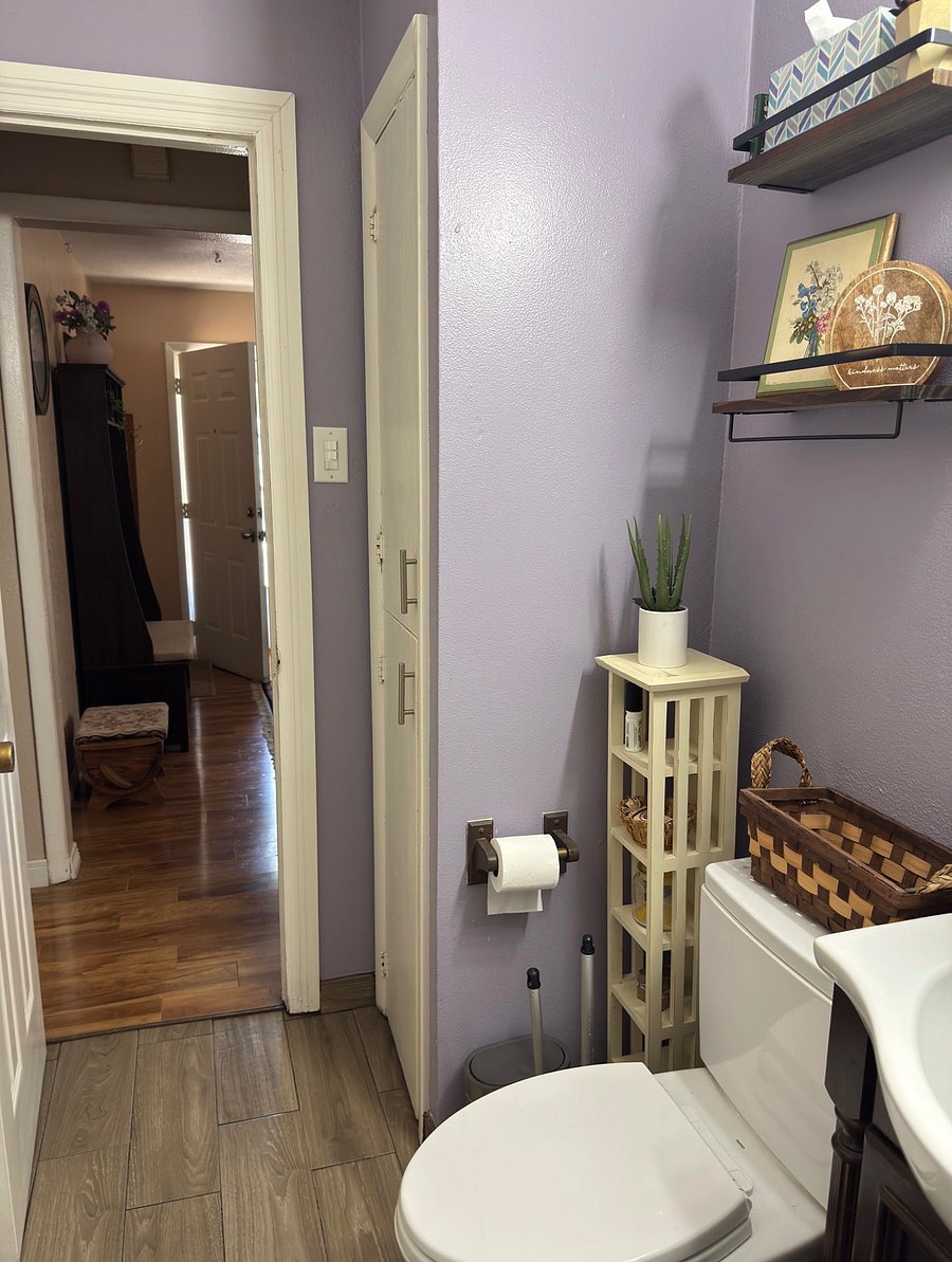 bathroom.  includes storage