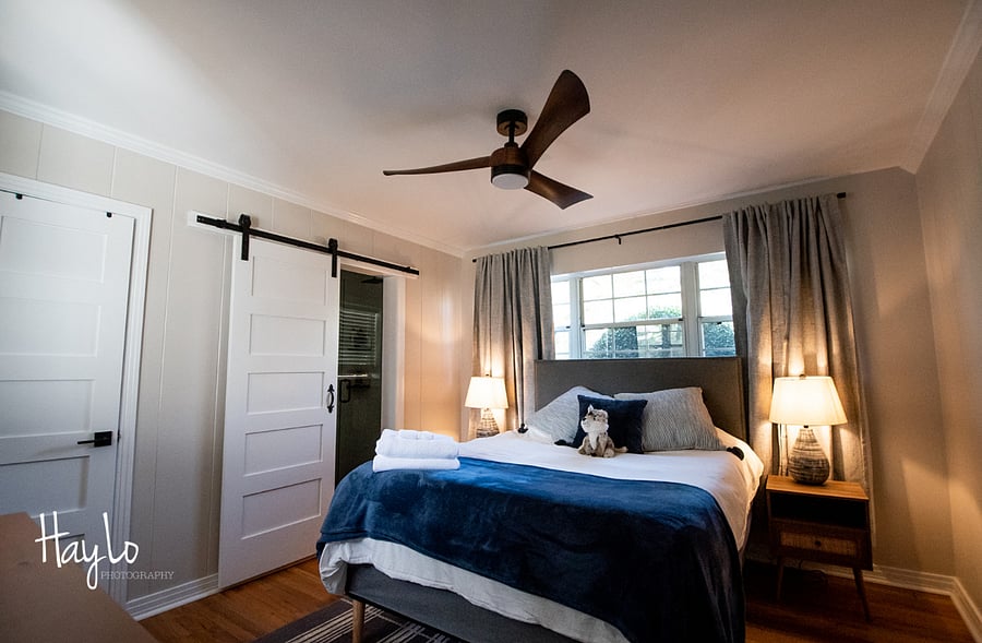 Master Bedroom with Queen "Purple" Bed