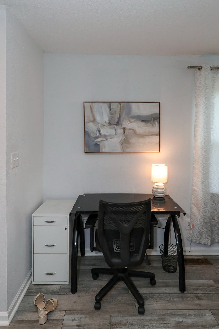 Stay productive with a quiet, dedicated home office setup. Featuring a spacious desk, comfortable seating, and plenty of natural light, this workspace provides the perfect environment for remote work, charting after a hospital shift, or catching up on emails in peace.