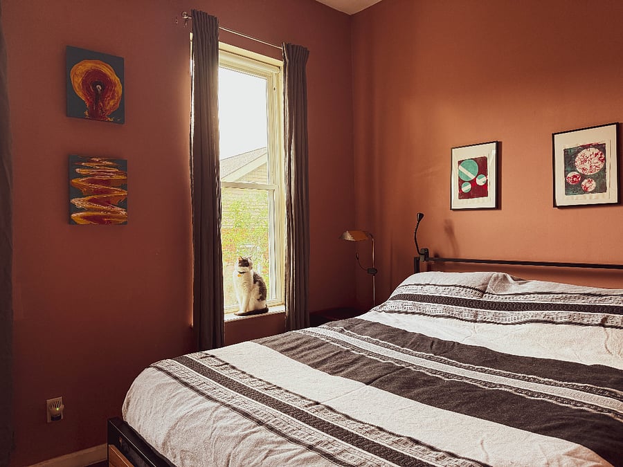second-floor bedroom with a large closet 