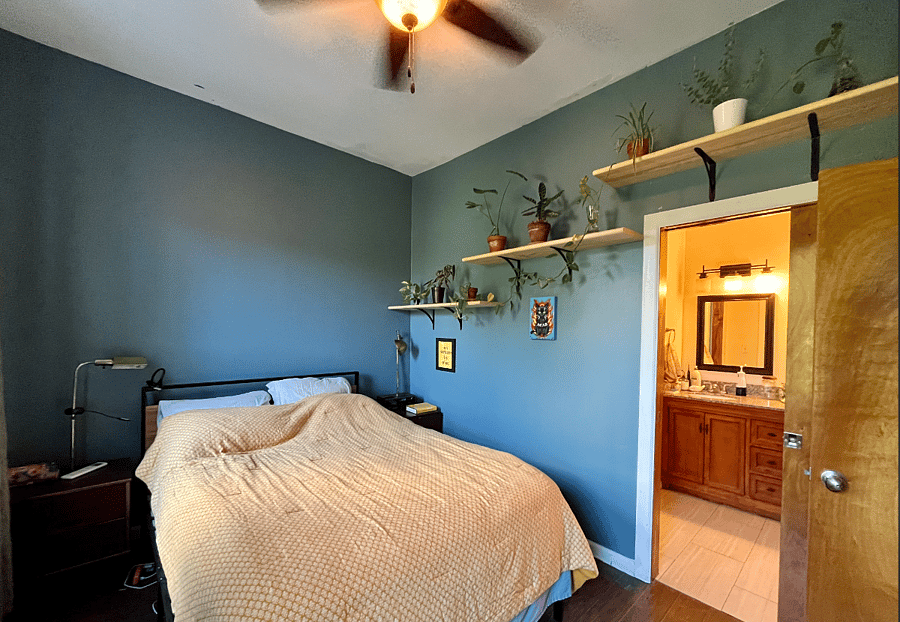Bedroom with bathroom and large closet