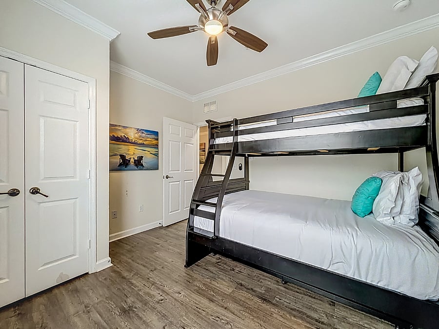 Climb into comfort! Each bunk features premium mattresses and individual climate control.