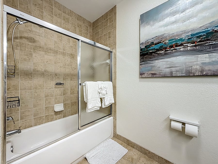 Unwind with a relaxing soak in the deep bathtubperfect for melting away stress after sightseeing.