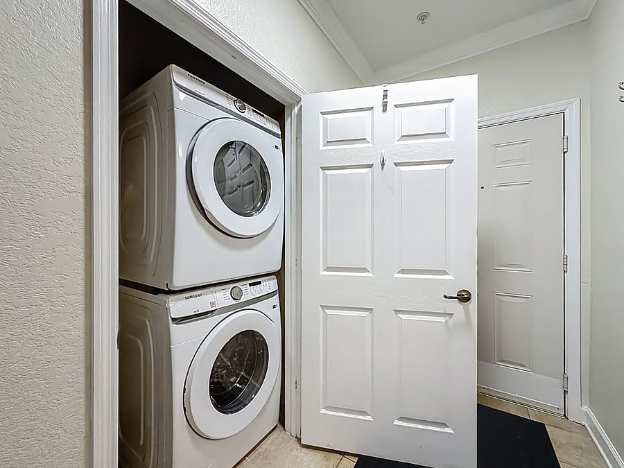 Your own privage laundry closet inside your apartment.