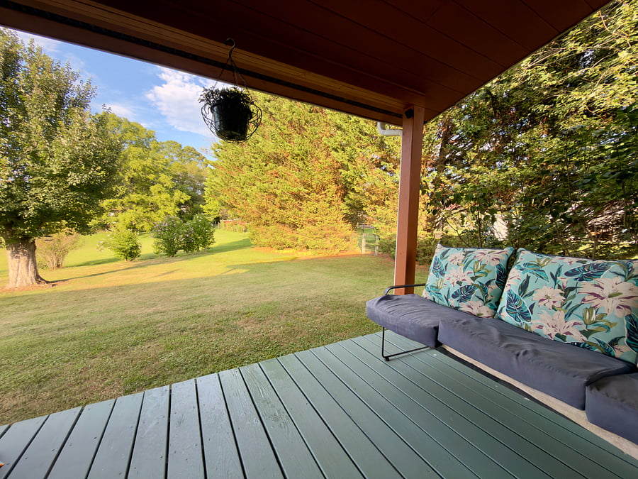 Back porch with views 