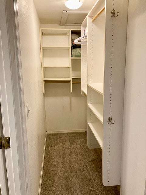 Walk-in closet in bedroom