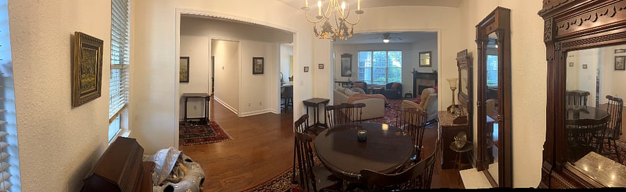 Picture from Dinning Room
(Your bedroom and bathroom are down the hallway - in center left of picture.)
