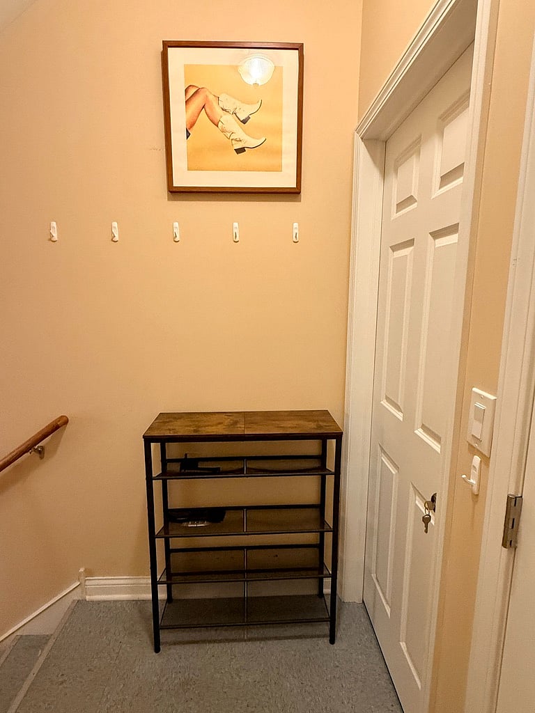 Extra shoe storage outside the back door