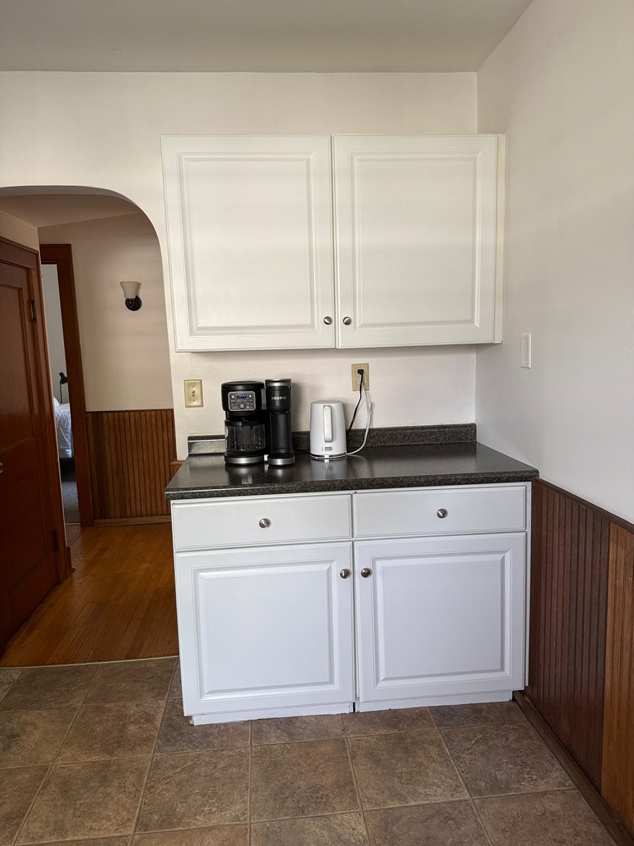 The coffee and tea station.