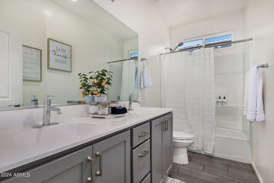 Upstairs full bathroom for bedrooms 2 and 3