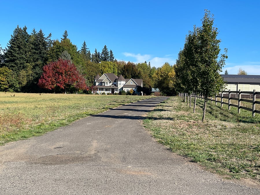 House and horse barn from the street