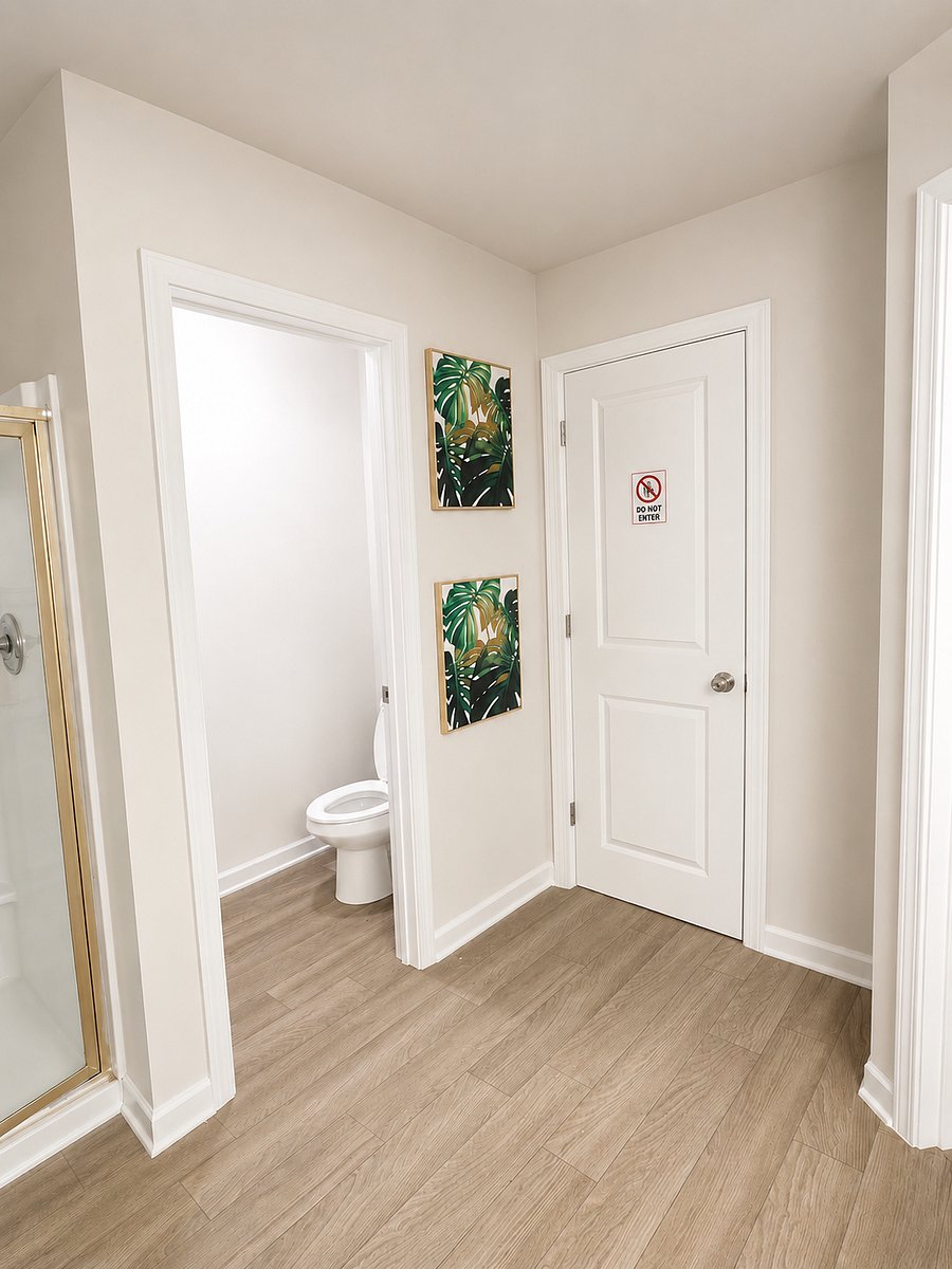 Master full bathroom with walk in closet. Hangers and dresser is available for use.