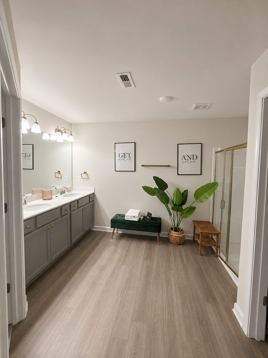 Master bathroom with double vanity