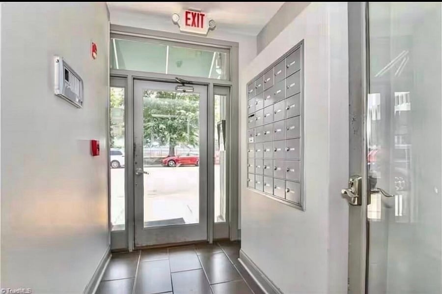 The mailroom has a keyless code to go into the building