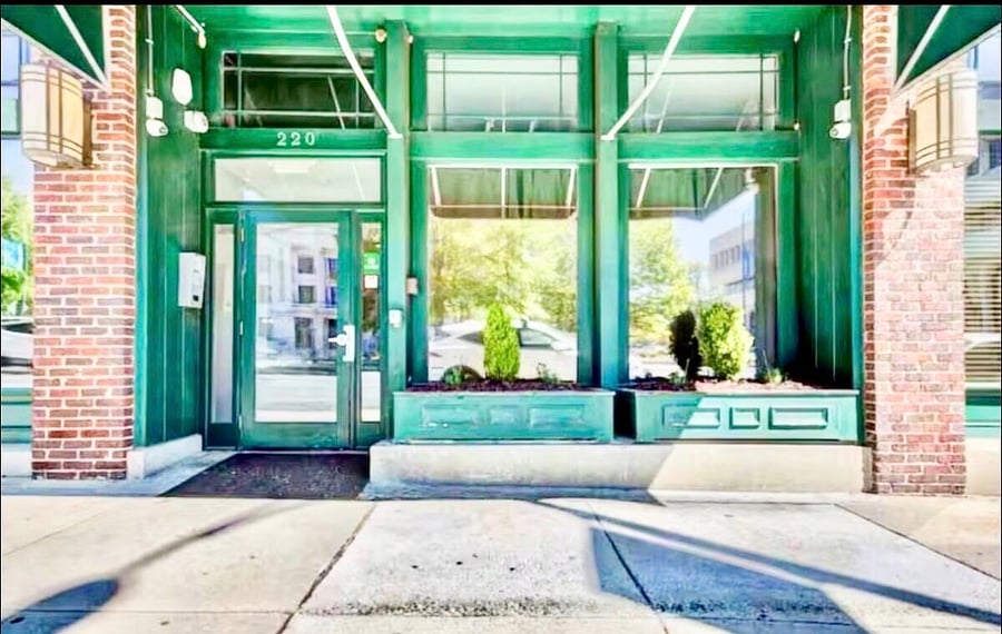 The front windows of this condo look at onto the sidewalk so we call it the sidewalk show!