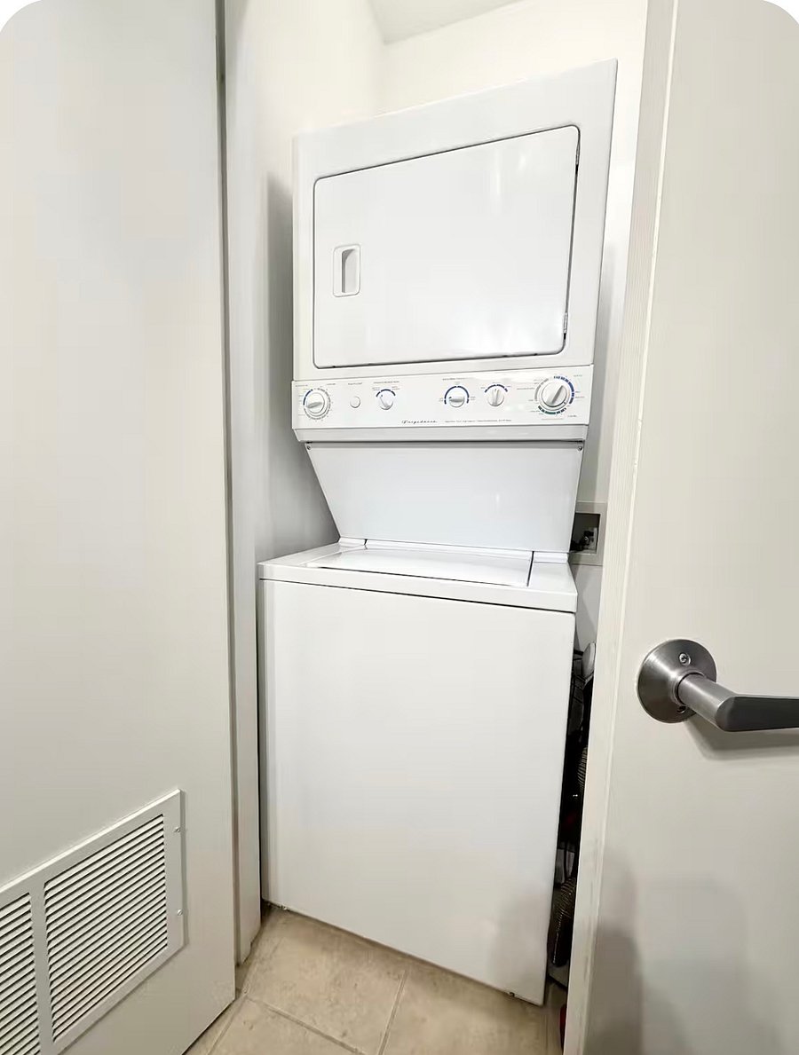 A brand new washer and dryer are here for your convenience