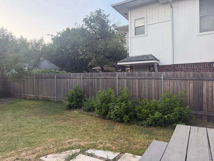 Yard with picnic table
