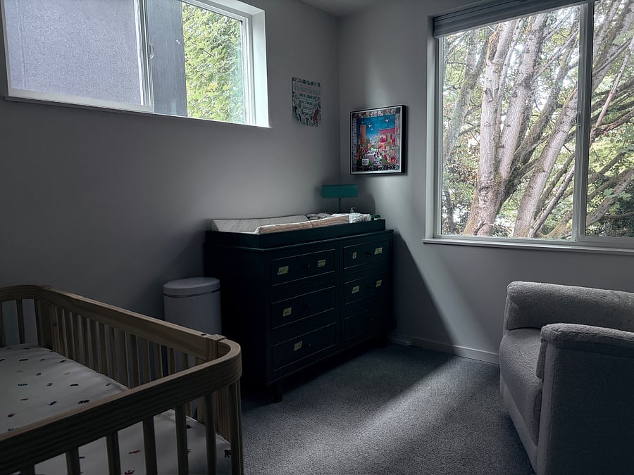 Bedroom on the 2nd floor that is set up as a nursery, but could easily be used as office or extra bedroom. Includes closet. 
