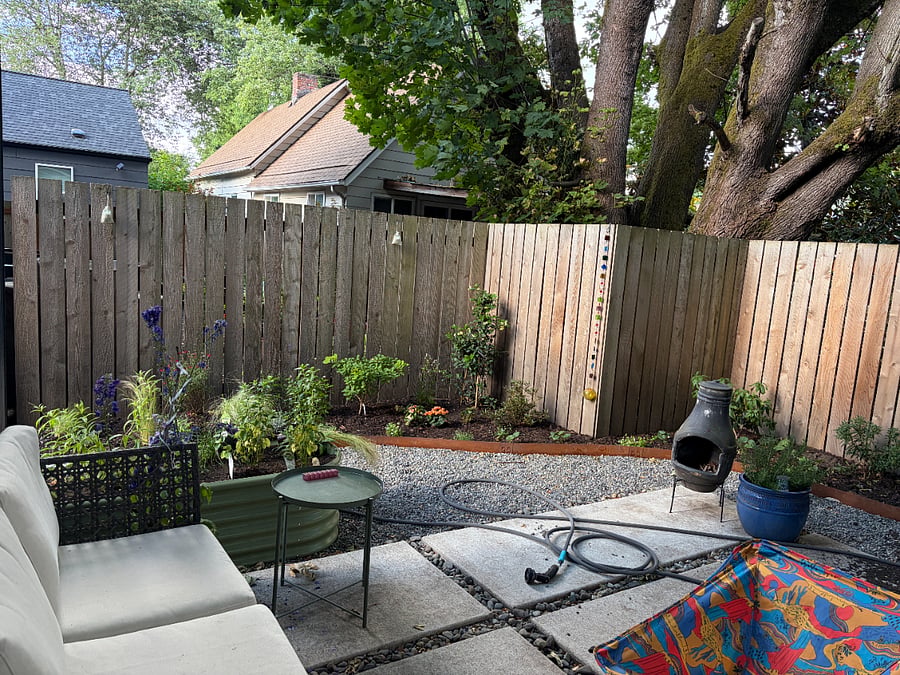 Backyard garden and patio