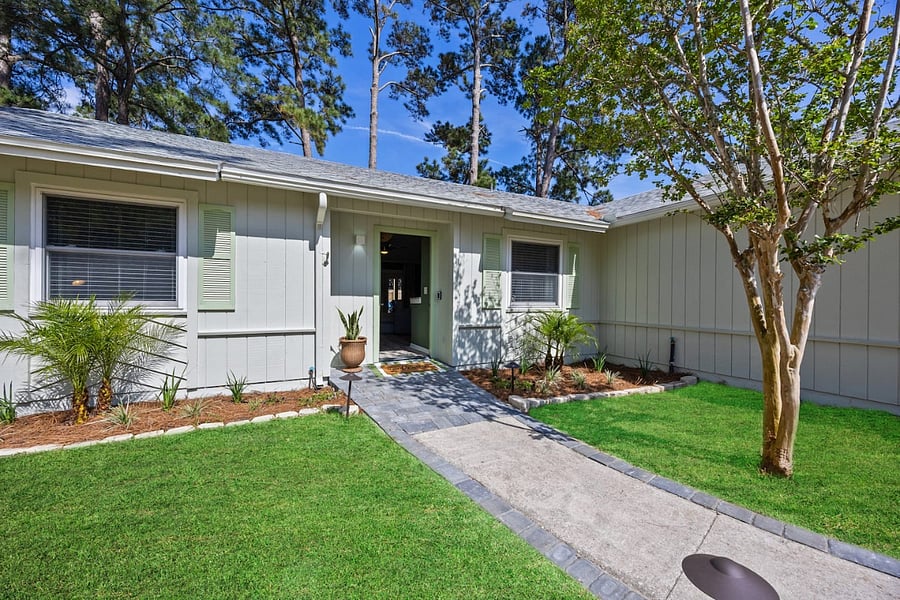 Guests will appreciate a fully step-free front entrance, where raised pavers create a smooth, gentle ramp for easy wheelchair access directly to the front door.