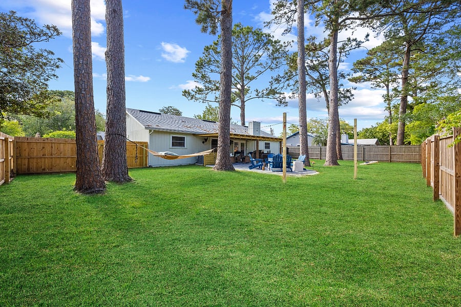 Enjoy a fully fenced-in yard where pets can play safely while you relax and unwind.