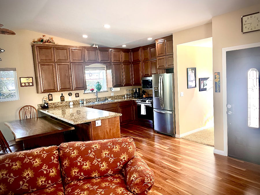 Hallway and doors are 42" wide to bathroom and bedroom.