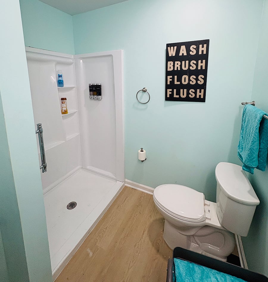 All new fixtures and shower stall 