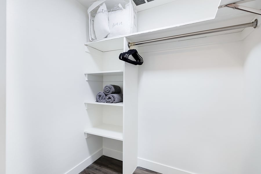 Spacious walk in closet 