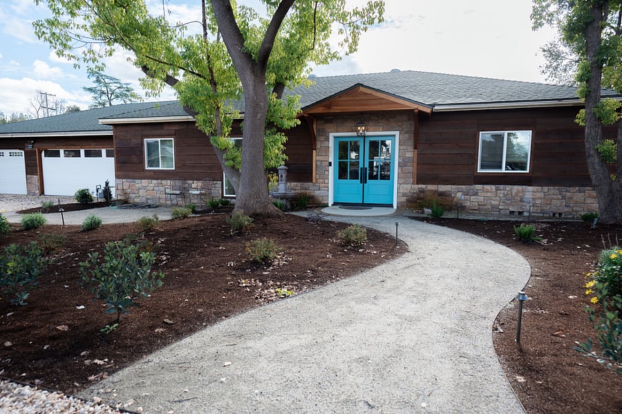 Frontage after bushes were just planted.