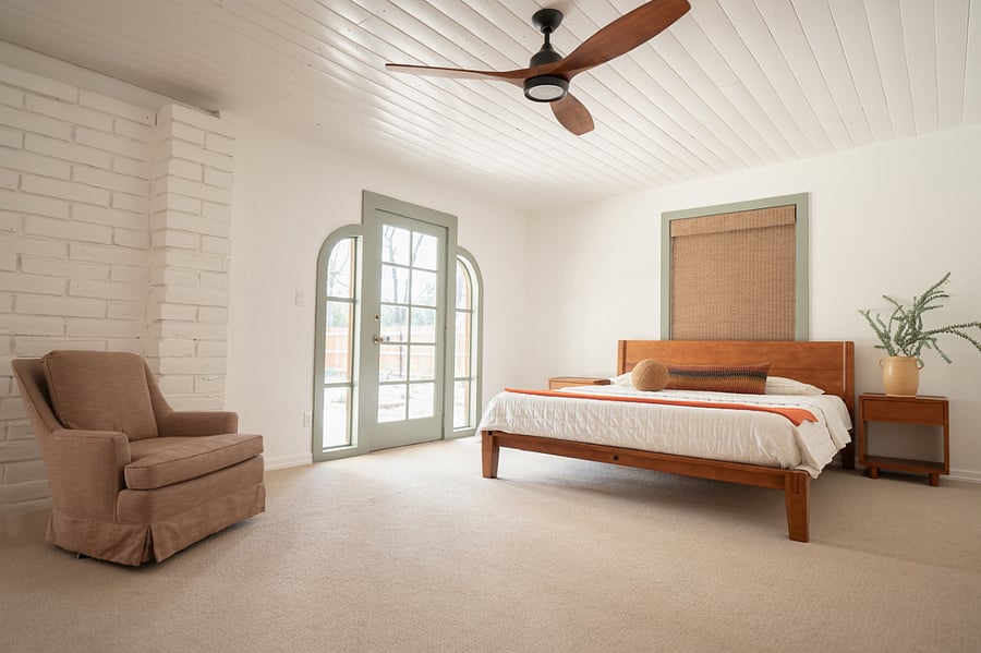 Master bedroom with king bed.