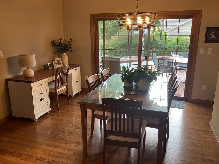 Dining room with work desk