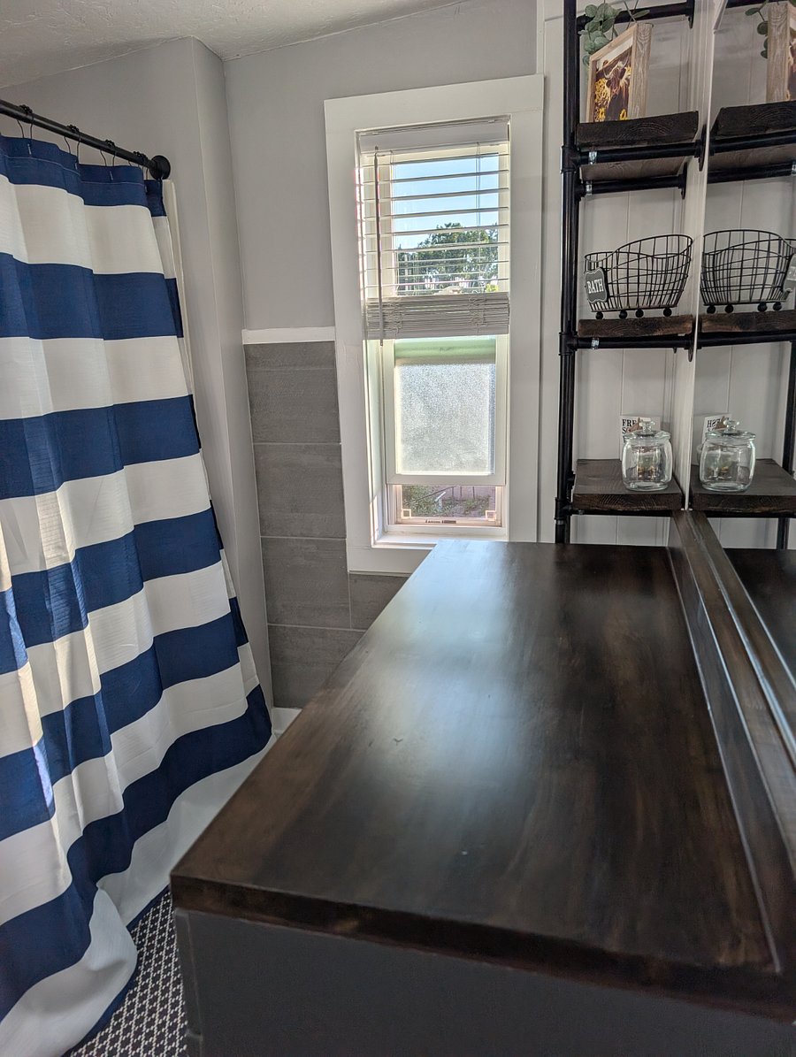 Bathroom with industrial accents