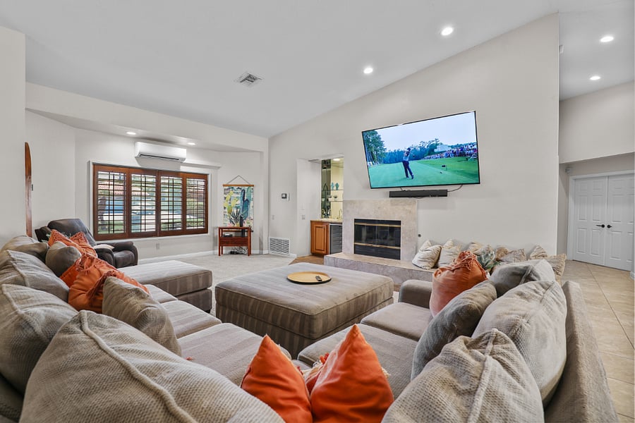 Spacious living space featuring a modern, boutique aesthetic for ultimate relaxation.