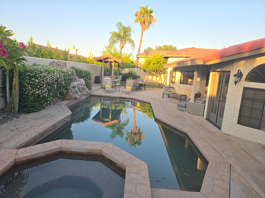 Your private desert oasis: enjoy sunset swims and quiet mornings by the pool.