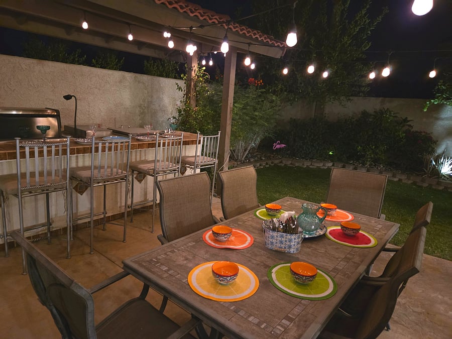 Fully equipped outdoor kitchenperfect for al fresco dining.