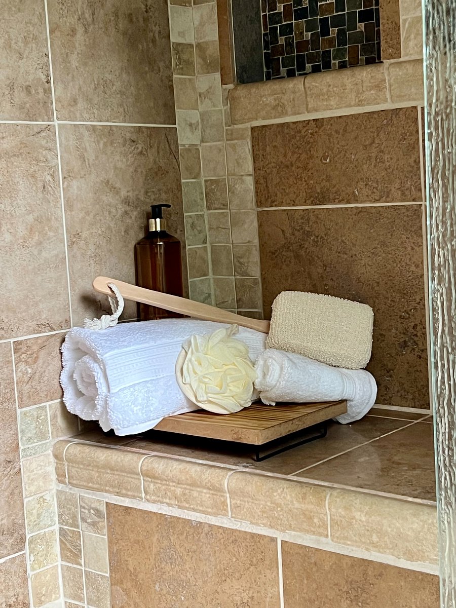 Main level walk-in shower