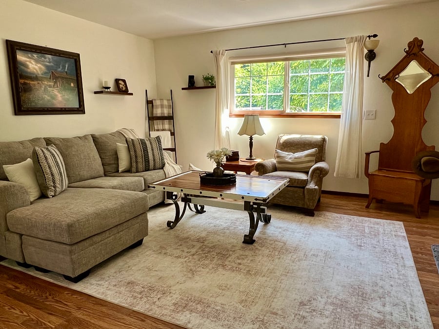 Natural light throughout the house keeps it warm and inviting year-round