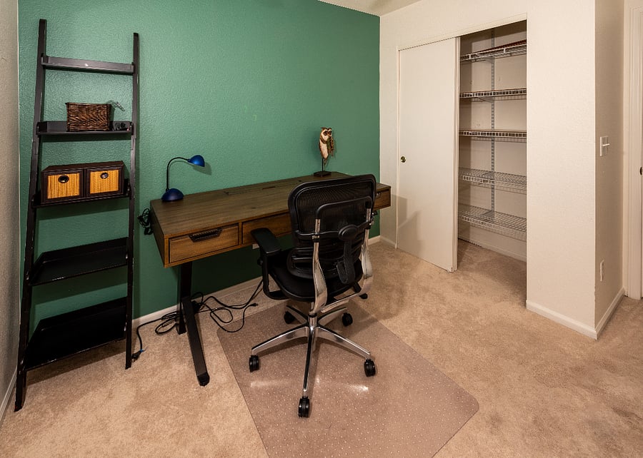 Bedroom 3 / Office
(Wire shelving in closet)