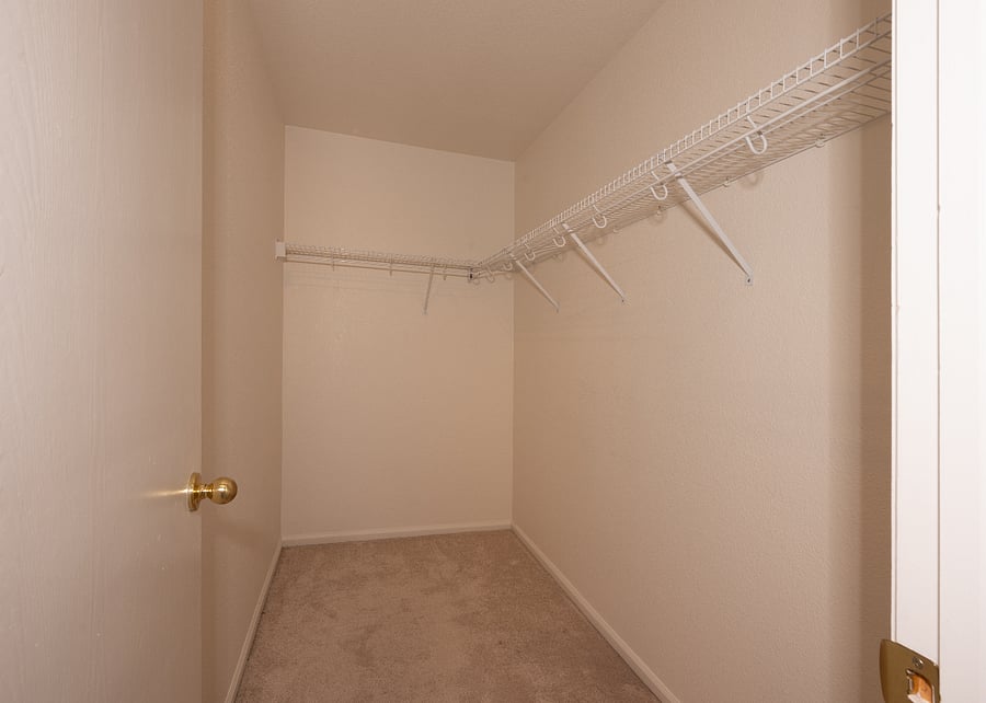 Primary bedroom's Walk-in Closet 9' long, 4.5' wide - vented for heat and A/C
