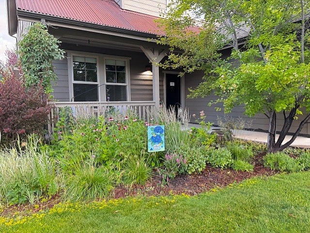 A welcoming entrance to the front of the house