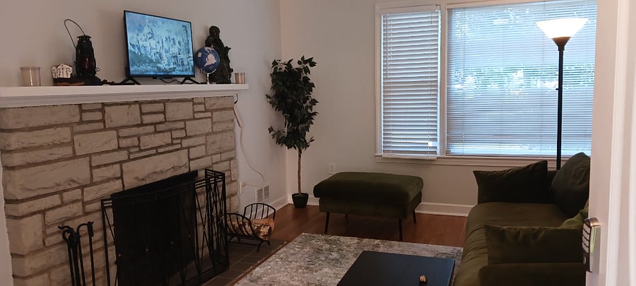 Living room with smart TV