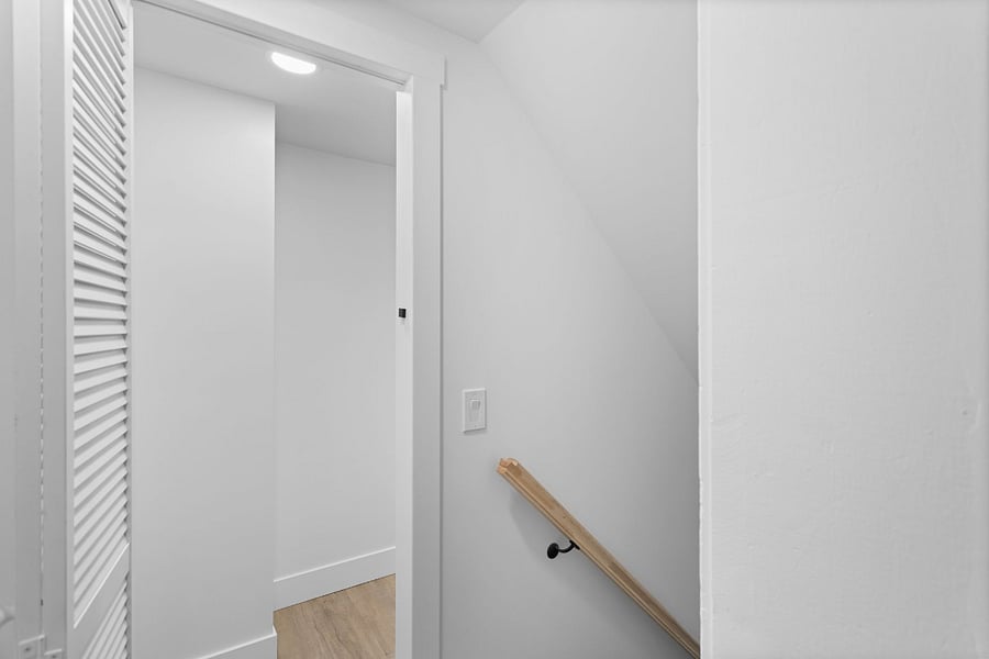 closet at the top of the entrance steps