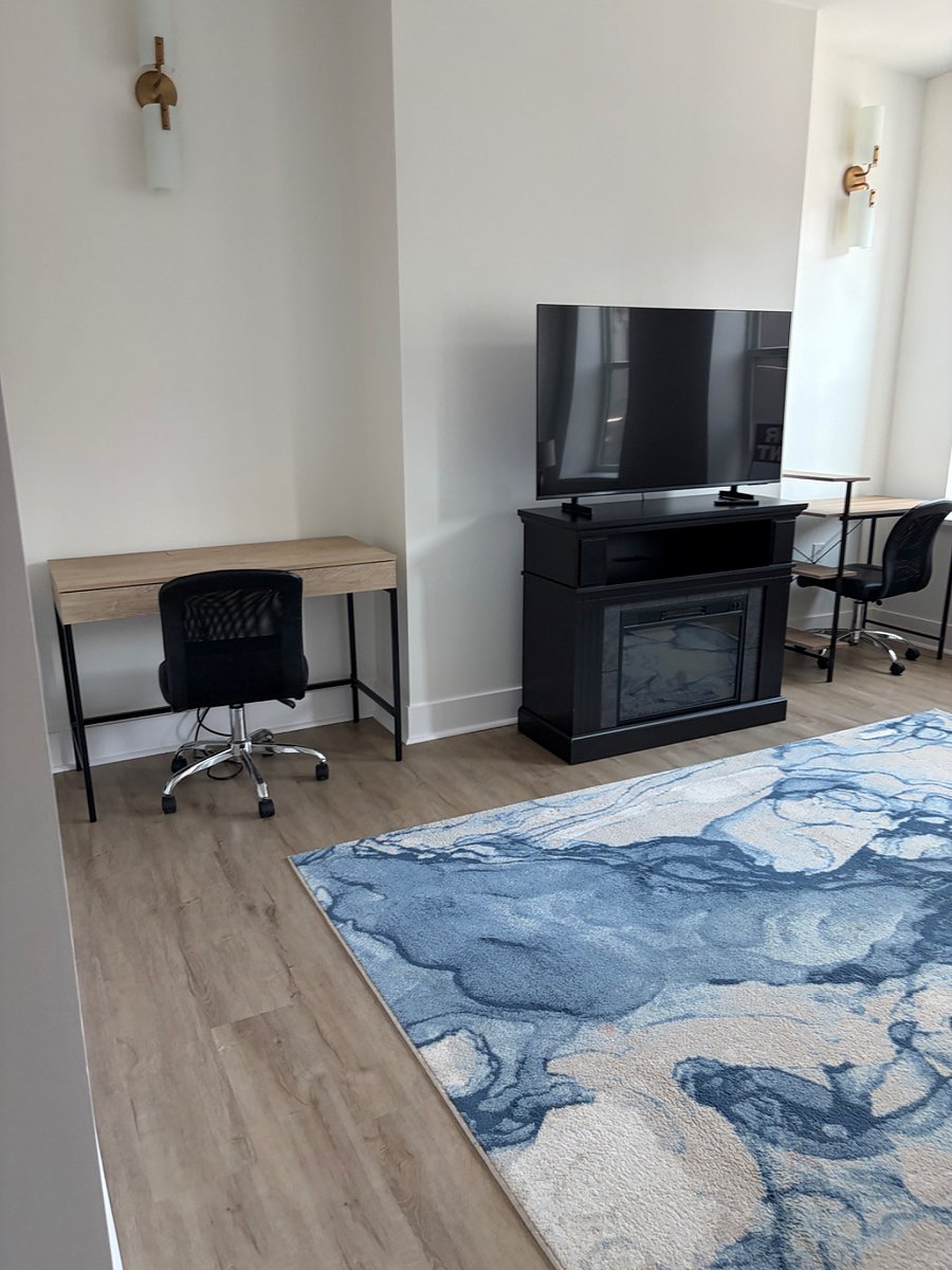 two desk in living room