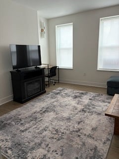 two desk in living room